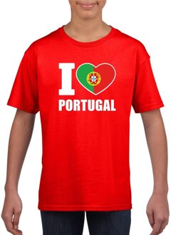 Bellatio Decorations Rood I love Portugal fan shirt kinderen L (146-152)