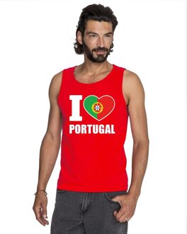 Bellatio Decorations Rood I love Portugal fan singlet shirt/ tanktop heren 2XL