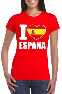 Bellatio Decorations Rood I love Spanje fan shirt dames XS