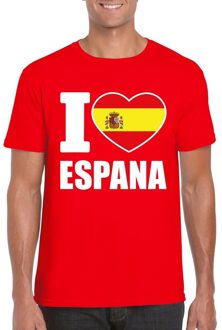 Bellatio Decorations Rood I love Spanje fan shirt heren 2XL