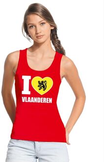 Bellatio Decorations Rood I love Vlaanderen tanktop dames 2XL