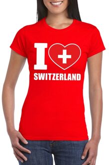 Bellatio Decorations Rood I love Zwitserland fan shirt dames S