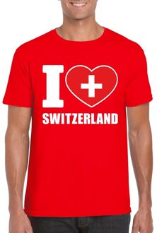 Bellatio Decorations Rood I love Zwitserland fan shirt heren XL