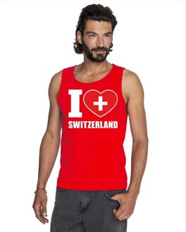 Bellatio Decorations Rood I love Zwitserland fan singlet shirt/ tanktop heren 2XL