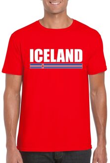 Bellatio Decorations Rood IJsland supporter t-shirt voor heren 2XL