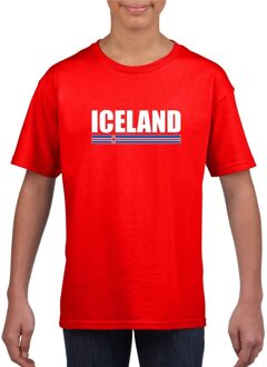 Bellatio Decorations Rood IJsland supporter t-shirt voor kinderen L (146-152)