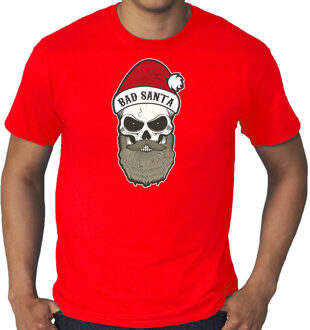 Bellatio Decorations Rood Kerst shirt/ Kerstkleding Bad Santa voor heren grote maten 4XL - kerst t-shirts