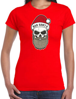 Bellatio Decorations Rood Kerstshirt / Kerstkleding Bad Santa voor dames L - kerst t-shirts