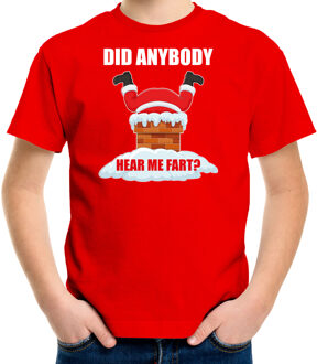 Bellatio Decorations Rood Kerstshirt / Kerstkleding Did anybody hear my fart voor kinderen L (140-152) - kerst t-shirts kind