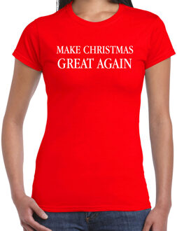 Bellatio Decorations Rood Kerstshirt / Kerstkleding Make Christmas great again voor dames L - kerst t-shirts