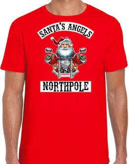 Bellatio Decorations Rood Kerstshirt / Kerstkleding Santas angels Northpole voor heren 2XL - kerst t-shirts