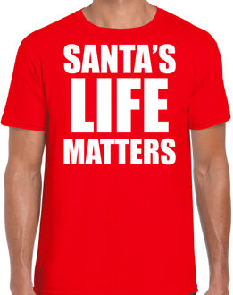 Bellatio Decorations Rood Kerstshirt / Kerstkleding Santas life matters voor heren 2XL - kerst t-shirts