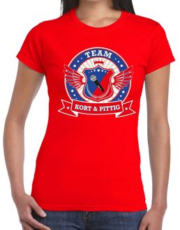 Bellatio Decorations Rood Kort en Pittig team t-shirt / t-shirt rood dames L