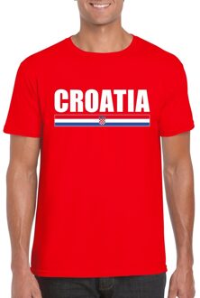 Bellatio Decorations Rood Kroatie supporter t-shirt voor heren 2XL