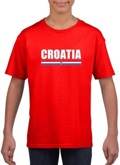 Bellatio Decorations Rood Kroatie supporter t-shirt voor kinderen L (146-152)