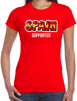 Bellatio Decorations Rood Spain fan t-shirt voor dames - Spain supporter - Spanje supporter - EK/ WK shirt / outfit 2XL