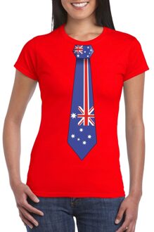 Bellatio Decorations Rood t-shirt met Australie vlag stropdas dames 2XL