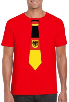 Bellatio Decorations Rood t-shirt met Duitsland vlag stropdas heren 2XL