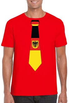 Bellatio Decorations Rood t-shirt met Duitsland vlag stropdas heren