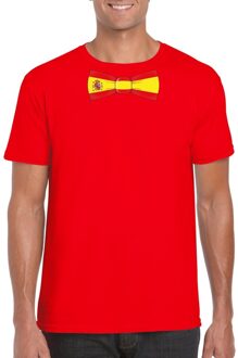 Bellatio Decorations Rood t-shirt met Spanje vlag strikje heren 2XL