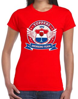 Bellatio Decorations Rood Toppers drinking team t-shirt rood dames -  Toppers 2019 kleding 2XL