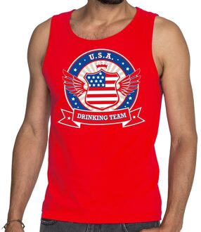 Bellatio Decorations Rood USA drinking team tanktop / mouwloos shirt heren 2XL