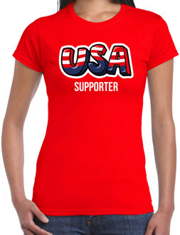 Bellatio Decorations Rood usa fan t-shirt voor dames - usa supporter - Amerika supporter - EK/ WK shirt / outfit 2XL