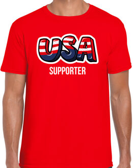 Bellatio Decorations Rood usa fan t-shirt voor heren - usa supporter - Amerika supporter - EK/ WK shirt / outfit 2XL