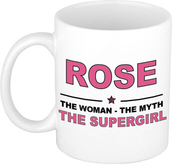 Bellatio Decorations Rose The woman, The myth the supergirl pensioen cadeau mok/beker 300 ml