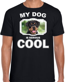 Bellatio Decorations Rottweiler honden t-shirt my dog is serious cool zwart - heren - Rottweilers liefhebber cadeau shirt 2XL