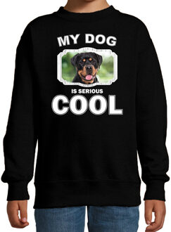 Bellatio Decorations Rottweiler honden trui / sweater my dog is serious cool zwart - kinderen - Rottweilers liefhebber cadeau sweaters 12-13 jaar (152/164)