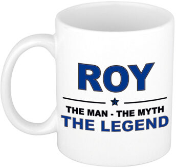 Bellatio Decorations Roy cadeau mok - man myth legend - naam koffiemok / beker - wit en blauw - 300 ml