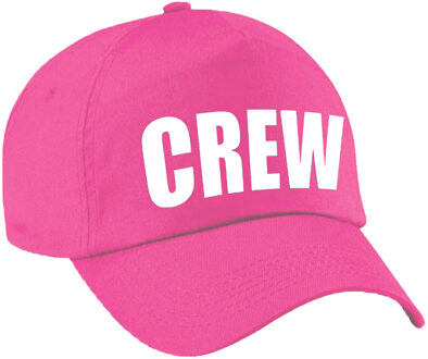 Bellatio Decorations Roze crew personeel team pet / baseball cap voor dames en heren - verkleedhoofddeksel