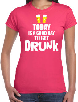 Bellatio Decorations Roze fun t-shirt good day to get drunk voor dames