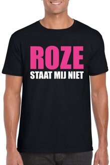 Bellatio Decorations Roze staat mij niet t-shirt zwart heren S - Feestshirts