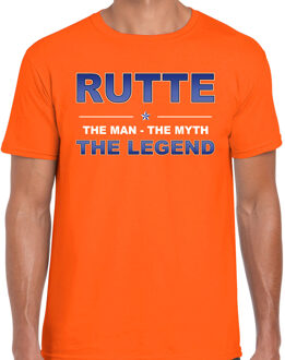 Bellatio Decorations Rutte naam t-shirt the man / the myth / the legend oranje voor heren 2XL