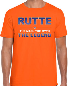Bellatio Decorations Rutte naam t-shirt the man / the myth / the legend oranje voor heren