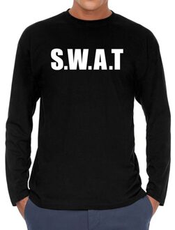 Bellatio Decorations S.W.A.T. politie long sleeve t-shirt zwart voor heren 2XL