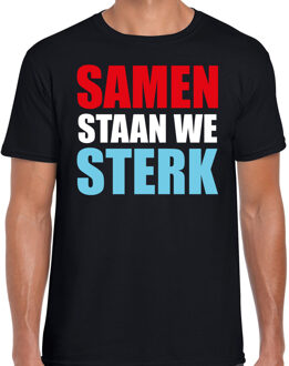 Bellatio Decorations Samen staan we sterk protest t-shirt zwart voor heren - staken / protesteren / demonstreren shirt S
