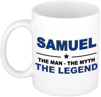 Bellatio Decorations Samuel The man, The myth the legend collega kado mokken/bekers 300 ml Donkerblauw
