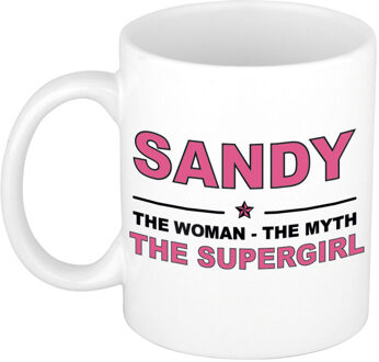 Bellatio Decorations Sandy The woman, The myth the supergirl pensioen cadeau mok/beker 300 ml