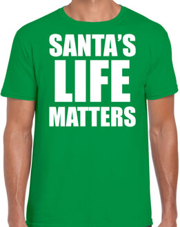 Bellatio Decorations Santas life matters Kerst t-shirt / Kerst outfit groen voor heren