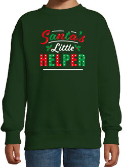 Bellatio Decorations Santas little helper / Het hulpje van de Kerstman Kerstsweater / Kersttrui groen voor kinderen 12-13 jaar (152/164) - ke