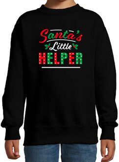 Bellatio Decorations Santas little helper / Het hulpje van de Kerstman Kerstsweater / Kersttrui zwart voor kinderen 12-13 jaar (152/164) - ke