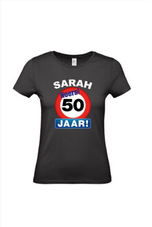 Bellatio Decorations Sarah Hoera 50 jaar stopbord pop shirt - kleding voor opvulbare pop - T-shirt voor aan Sarah tuinpop