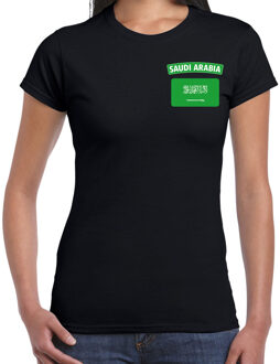 Bellatio Decorations Saudi-Arabia / Saoedi-Arabie landen shirt met vlag zwart voor dames - borst bedrukking 2XL