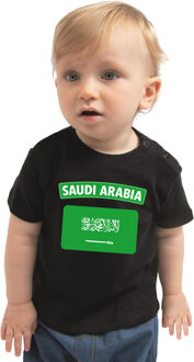 Bellatio Decorations Saudi-Arabia / Saoedi-Arabie landen shirtje met vlag zwart voor babys 62 (1-3 maanden)