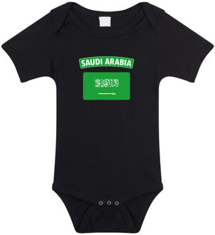 Bellatio Decorations Saudi-Arabia / Saudi-Arabie landen rompertje met vlag zwart voor babys 56 (1-2 maanden)