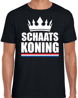 Bellatio Decorations Schaats koning t-shirt zwart heren - Sport / hobby shirts 2XL