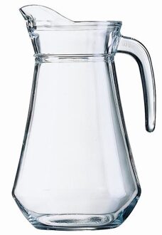 Bellatio Decorations Schenkkan/Sapkan/waterkan van glas 1,6 liter van 24 x 14 cm Transparant